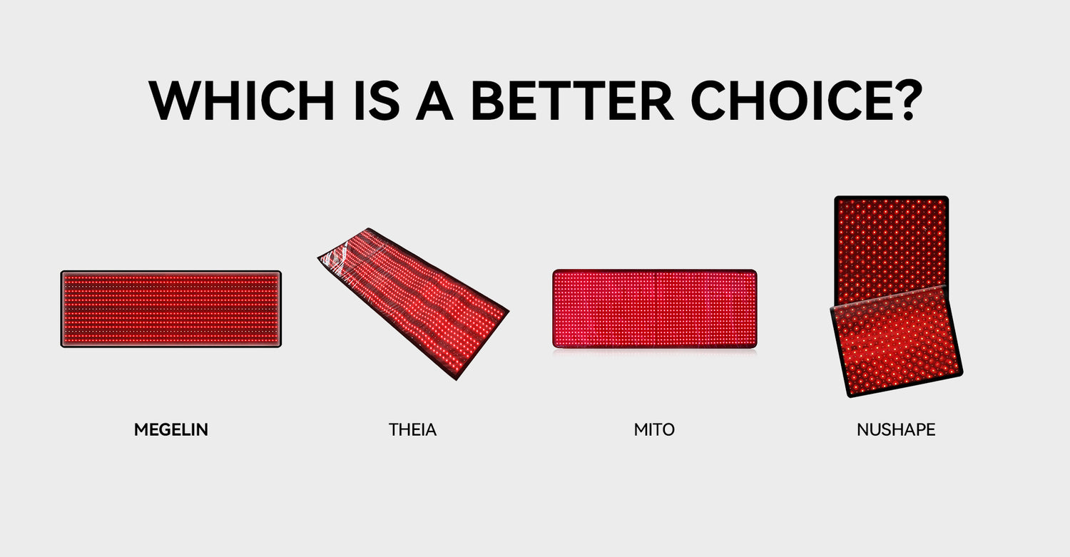 Comparison of Red Light Therapy Mats: MEGELIN, MITO, THEIA, and NUSHAPE