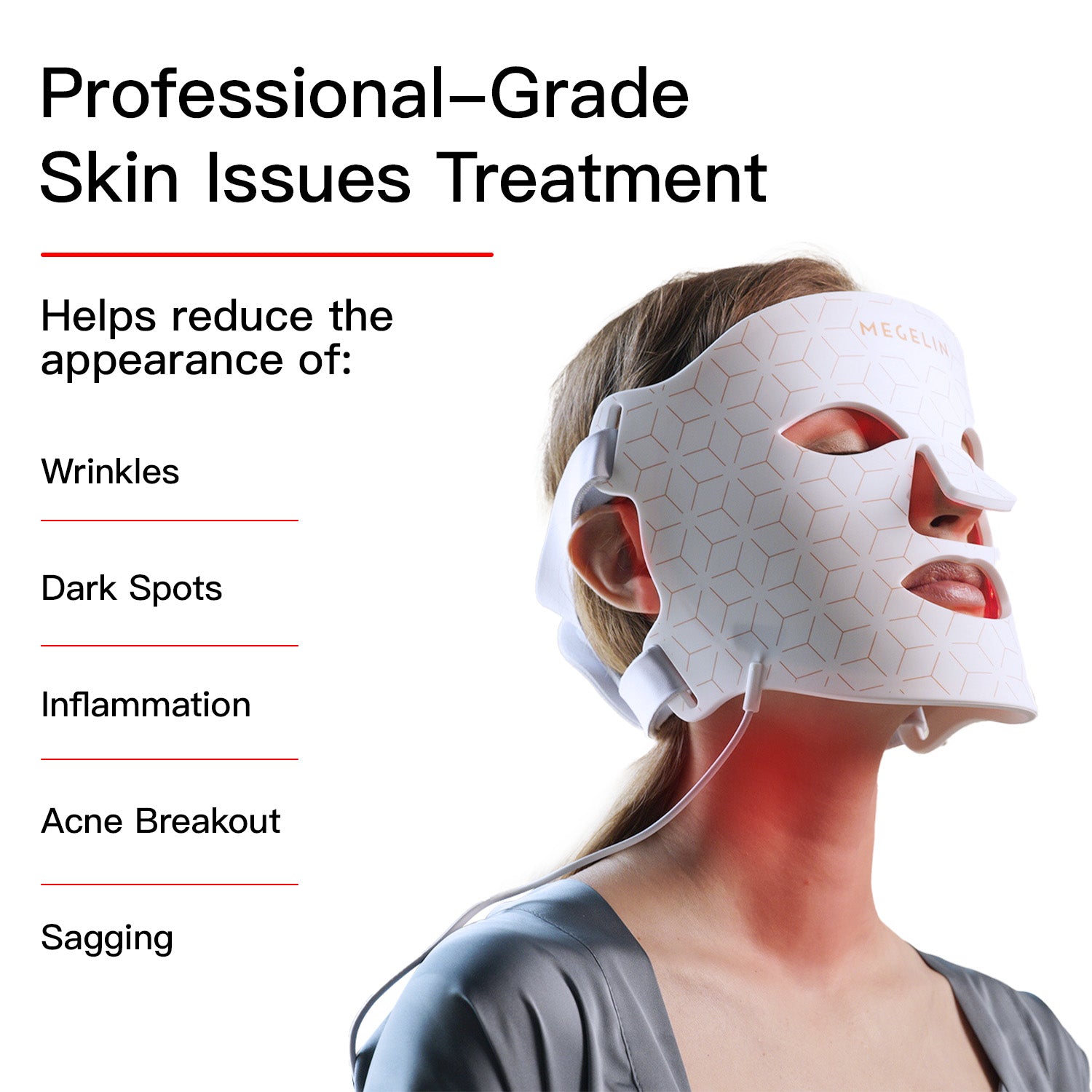 LED RED Light Therapy Mask - Megelin