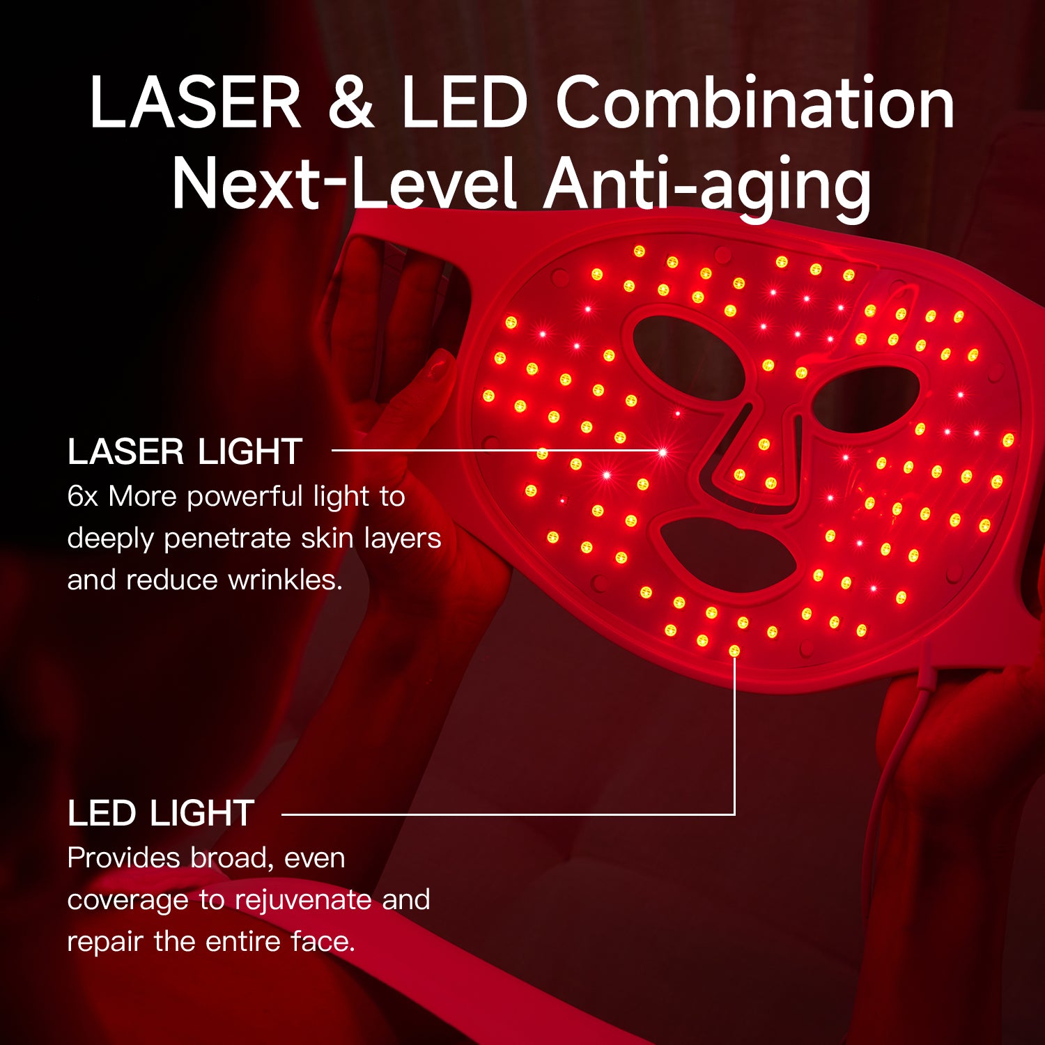 LASER&LED LIGHT Therapy Mask - Megelin