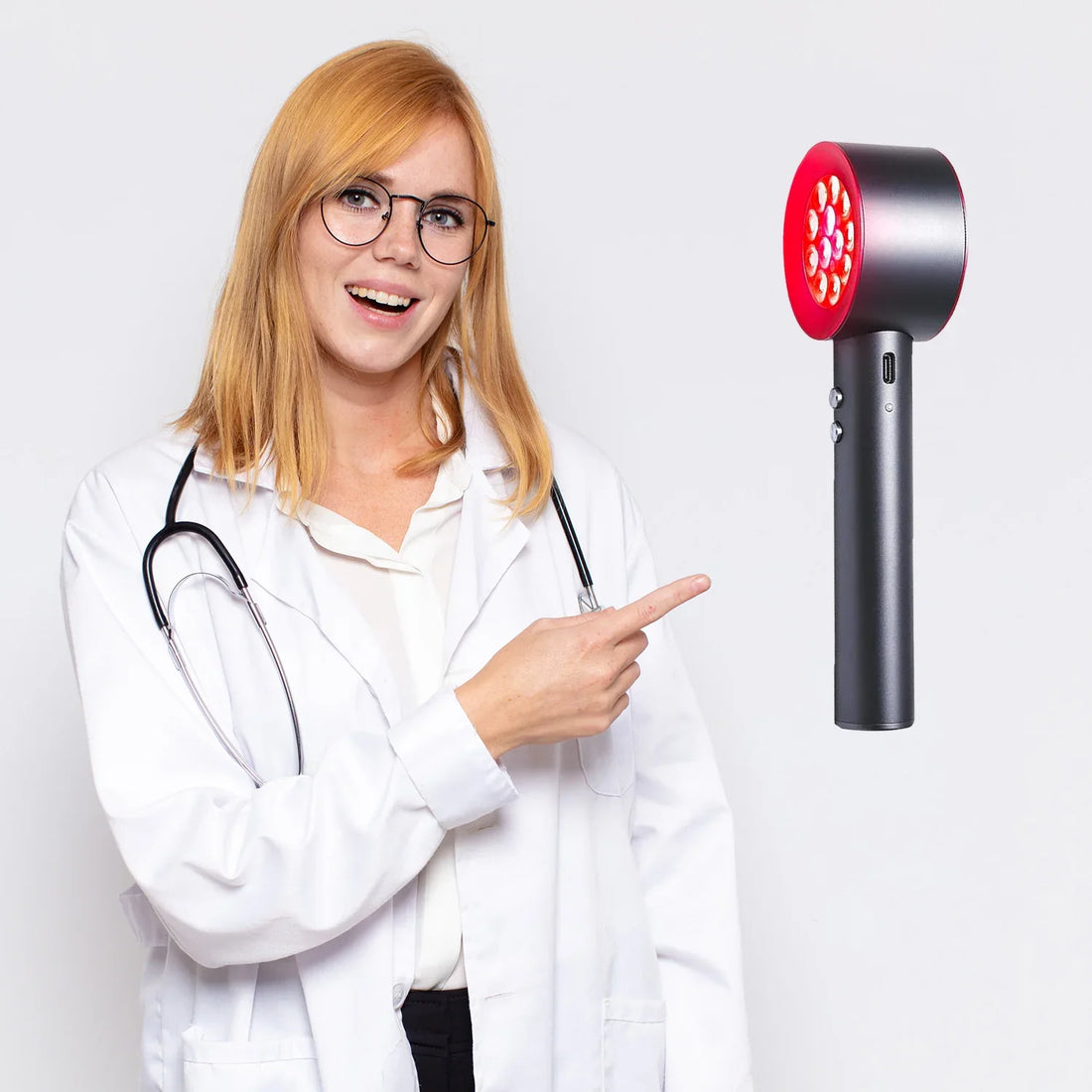 Meglin Red light and blue light therapy handheld wand device