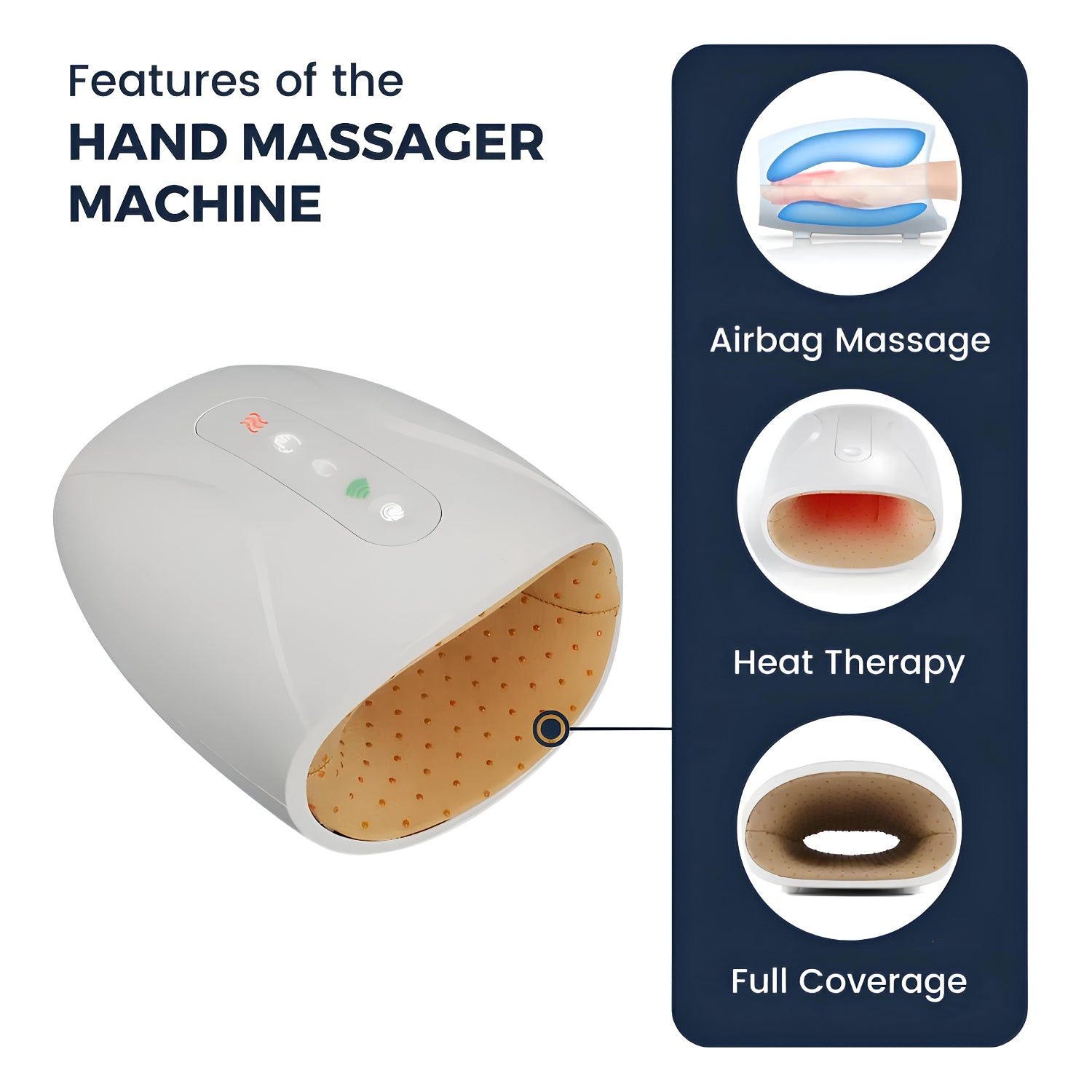 Megelin Cordless Hand Massager With Heat And Compression