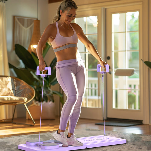 Not just work on your core, it trains your leg muscles too. Our roller wheel ensures a balanced workout that tones your legs, helping you achieve a well-defined and improved body contouring.