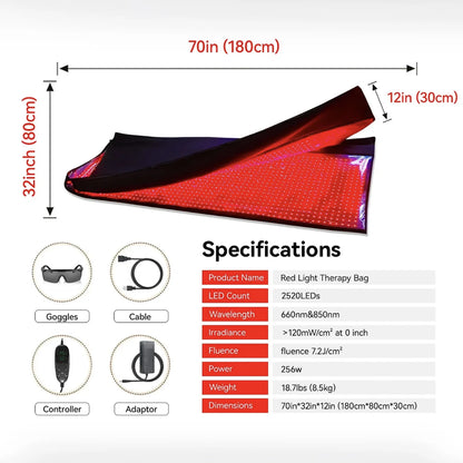 Home use full-body led light therapy mat packaging parameters let you know more about this product