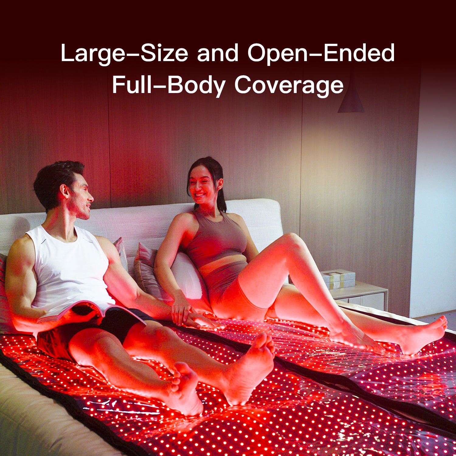 full-body infrared light therapy large-size and open-ended full-body coverage