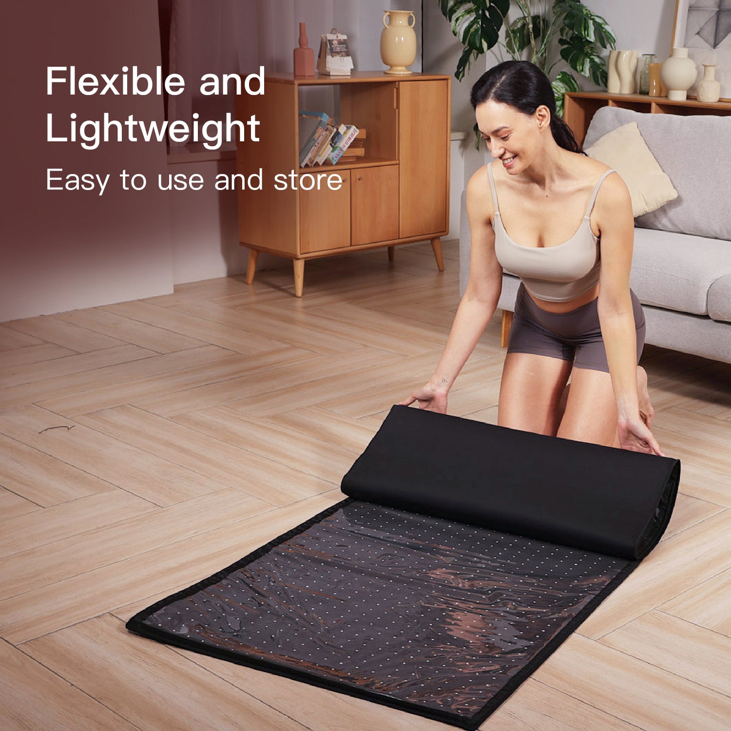 full-body infrared light therapy mat - flexible and lightweight easy to use and store